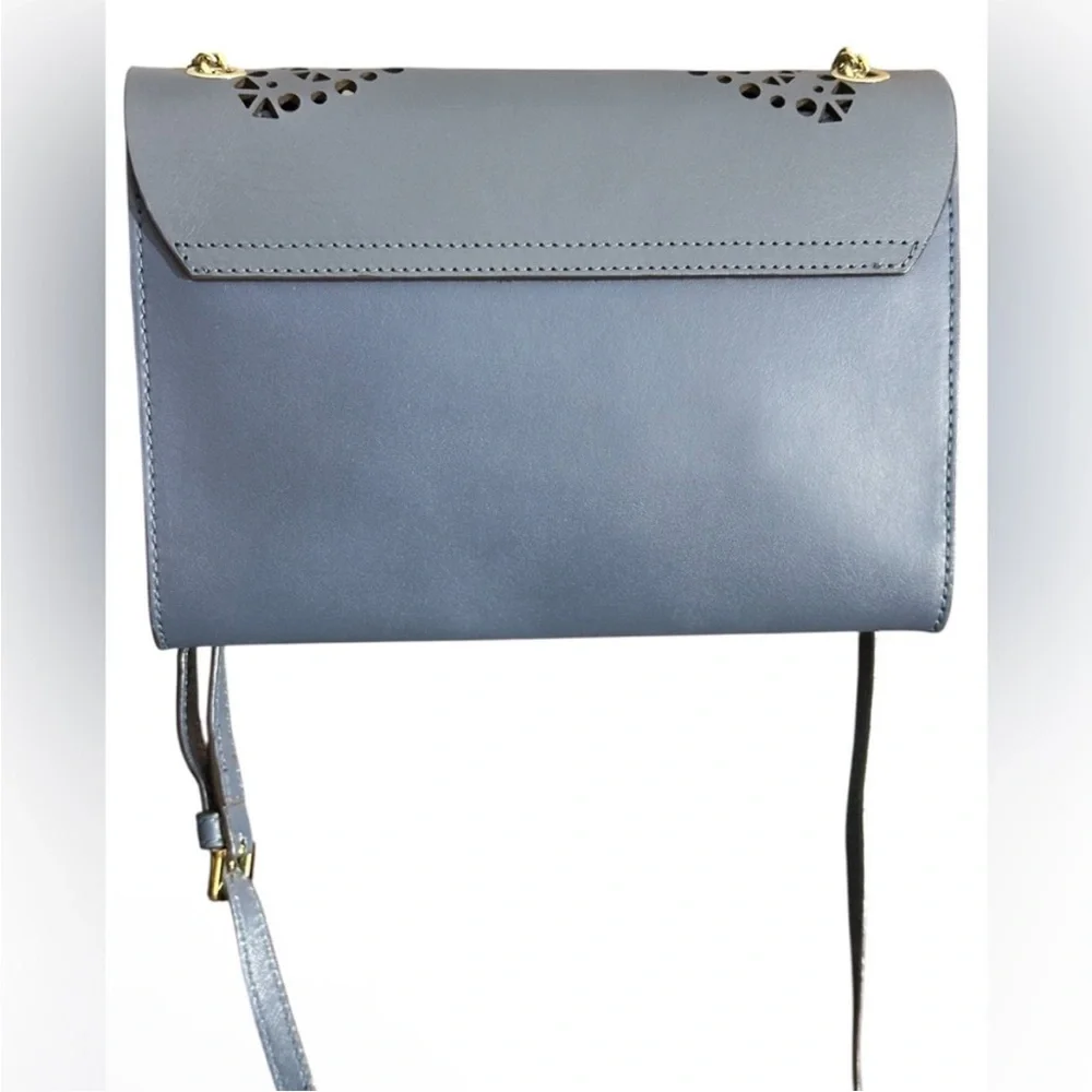 Furla Perforated butterfly Blue bag/Clutch. removable chain to make it a clutch - Picture 6 of 15